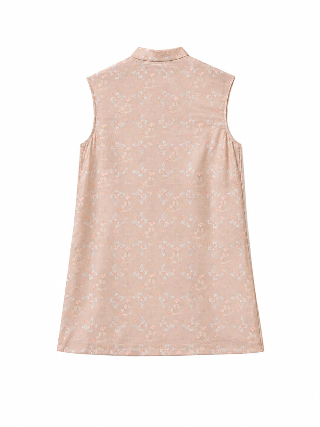 Back view flat lay of the H-shape dress showcasing the smooth drape and seamless back design of the 100% mulberry silk fabric.
