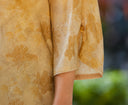 Champagne Gold Floral Jacquard Mulberry Silk Blouse