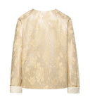 Champagne Floral Jacquard Mulberry Silk Jacket
