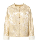 Champagne Floral Jacquard Mulberry Silk Jacket