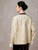 Champagne Floral Jacquard Mulberry Silk Jacket