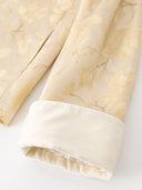 Champagne Floral Jacquard Mulberry Silk Jacket