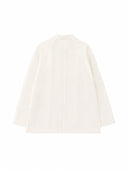 Ivory mulberry silk organza shirt with long sleeves, back view