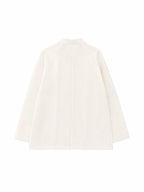 Ivory mulberry silk organza shirt with long sleeves, back view