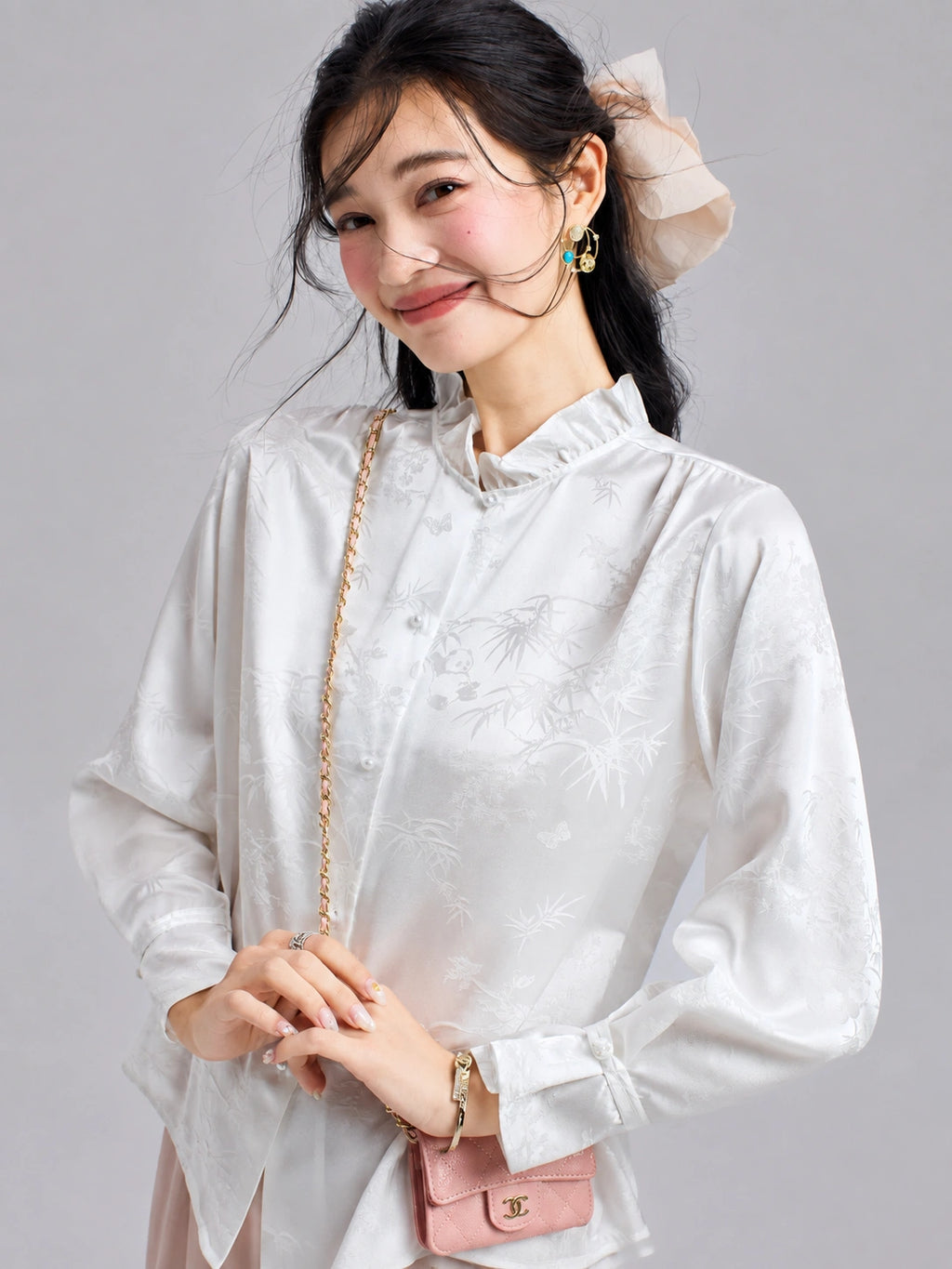 gambiered-silk-panda-bamboo-jacquard-detail