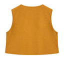 Plain silk back of the Gilded Ochre sleeveless vest