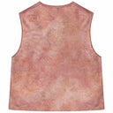 Back product view of the peach vest with tonal floral jacquard