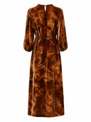 Back product view of the copper-orange midi dress