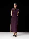 Women's pure silk qipao dress with mandarin collar by Gambiered Silk.